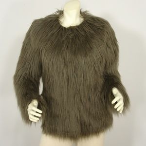 NWT VERA MODA VMGOSSIP FAUX FUR JACKET M